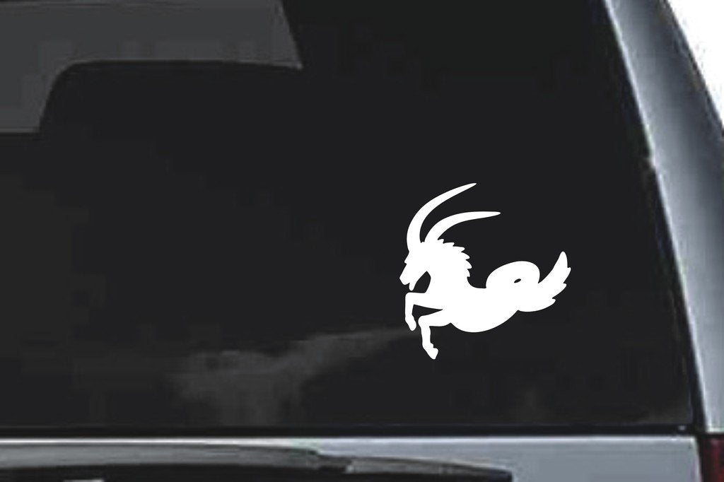 Picniva Capricorn Sty2 Vinyl Car Window Decal, Approx 5 in