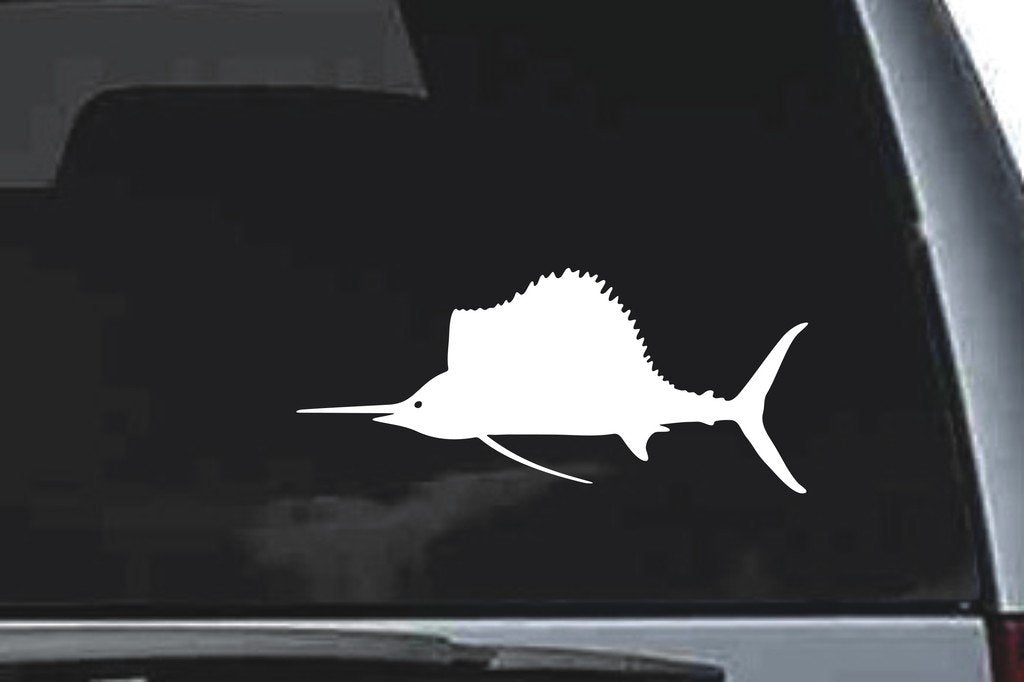 Picniva Sailfish Sty1 Vinyl Car Window Decal, Approx 5 in