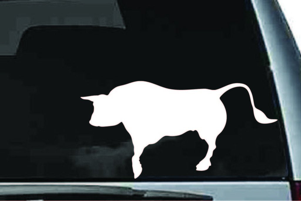 Picniva Bull Sty4 Vinyl Car Window Decal, Approx 5 in