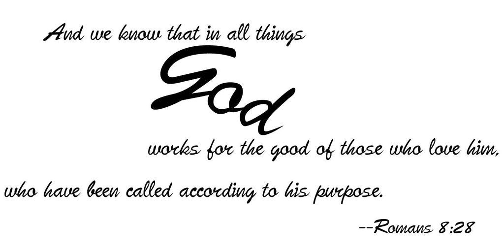 Picniva Romans 8:28 Scripture Removable Vinyl Wall Decal
