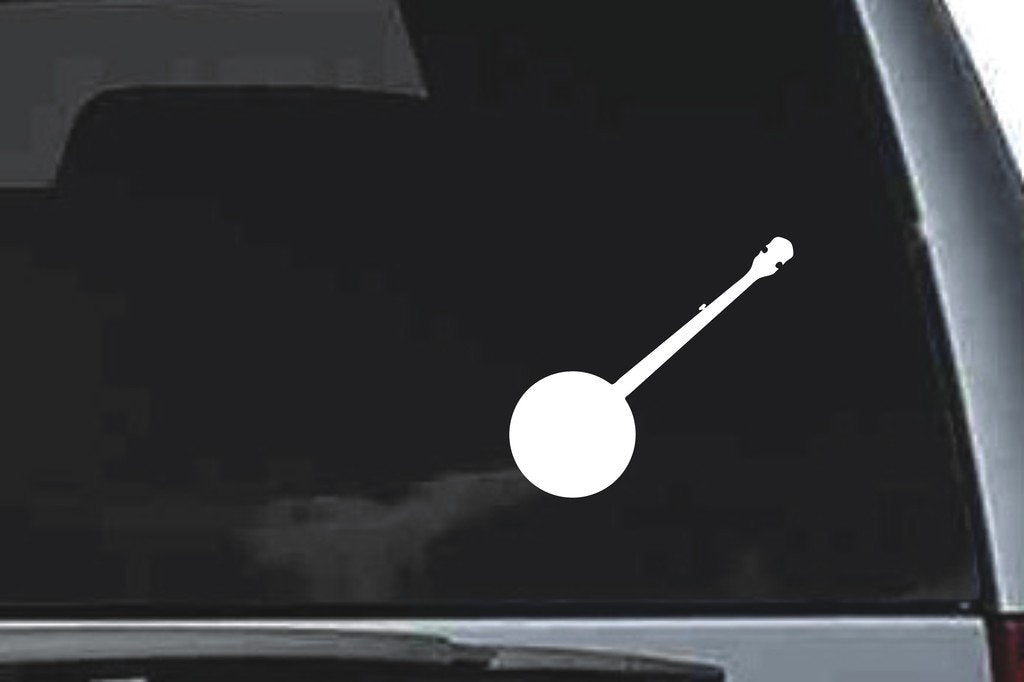 Picniva Banjo Sty3a Vinyl Car Window Decal, Approx 5 in