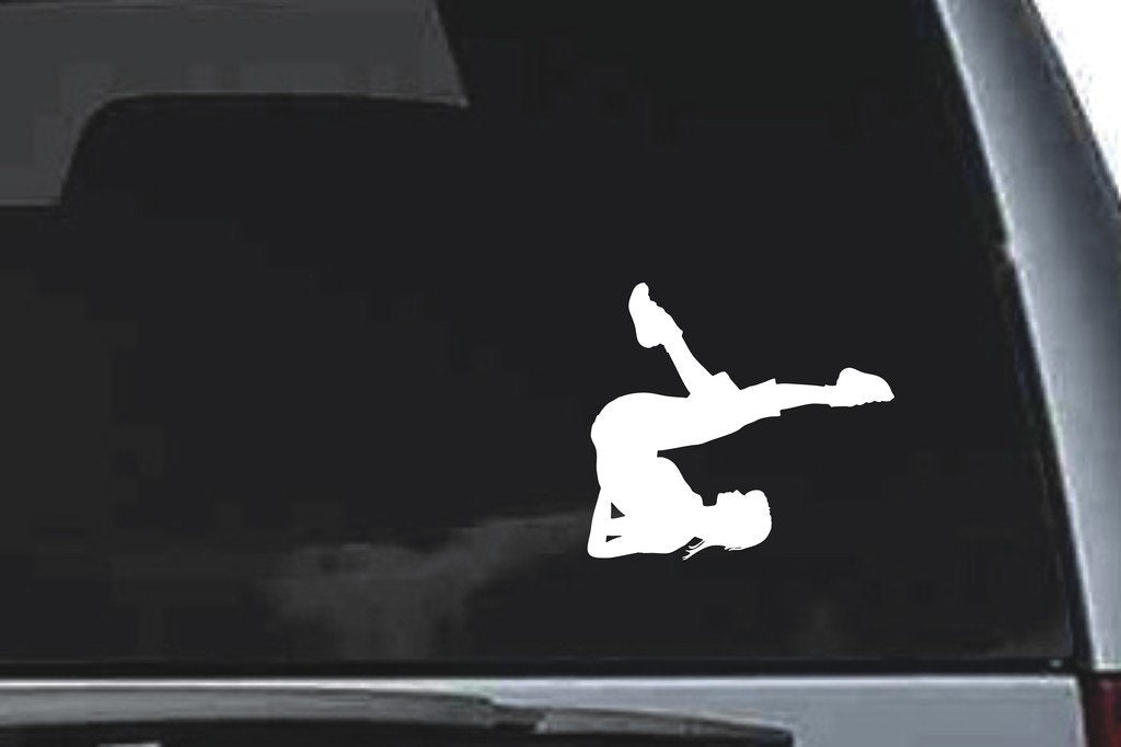 Picniva Stretching Sty3 Vinyl Car Window Decal, Approx 5 in