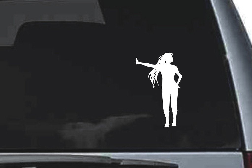 Picniva Leaning Sty1 Vinyl Car Window Decal, Approx 5 in