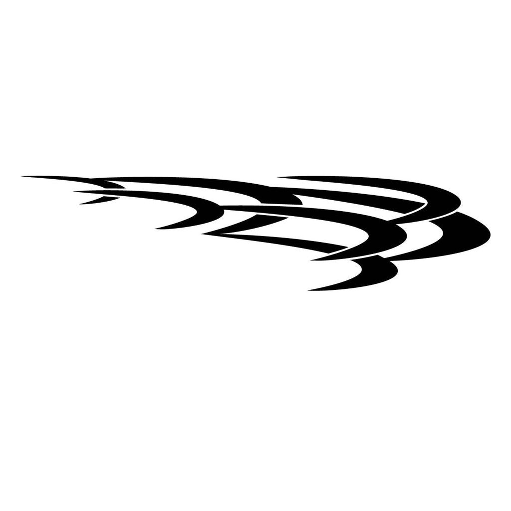Picniva sty270 Racing Car Body Side Stripes Sticker Decal 2 Pcs