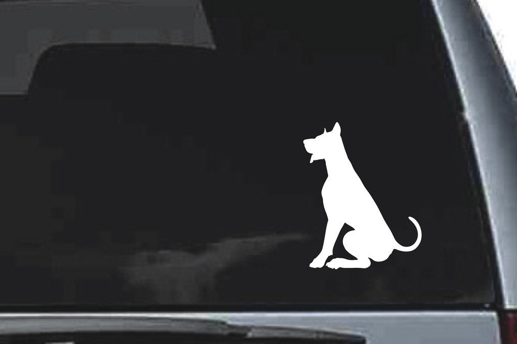 Picniva Doberman Dog Sty8a Vinyl Car Window Decal, Approx 5 in