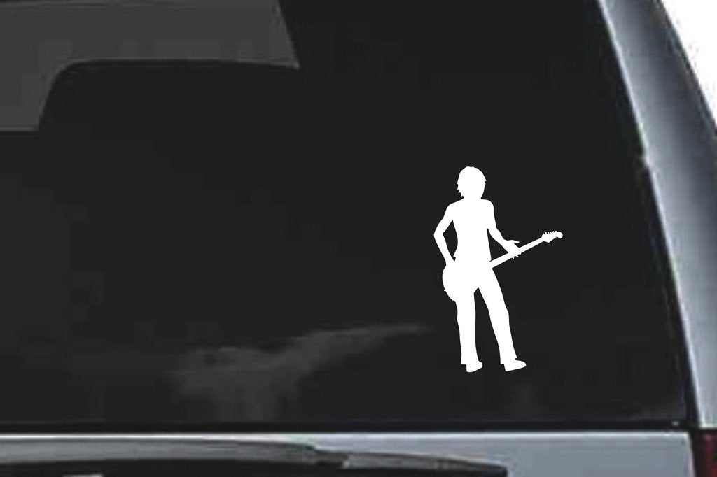 Picniva Guitar Sty12 Vinyl Car Window Decal, Approx 5 in