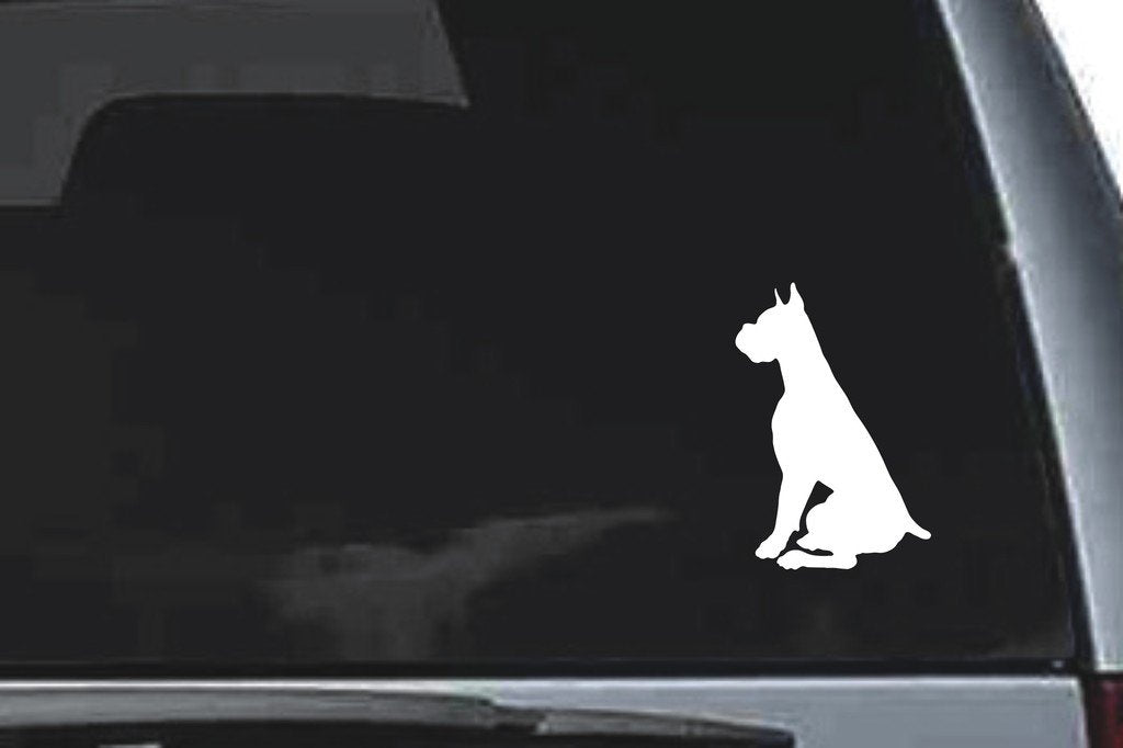 Picniva Boxer Dog Sty29 Vinyl Car Window Decal, Approx 5 in