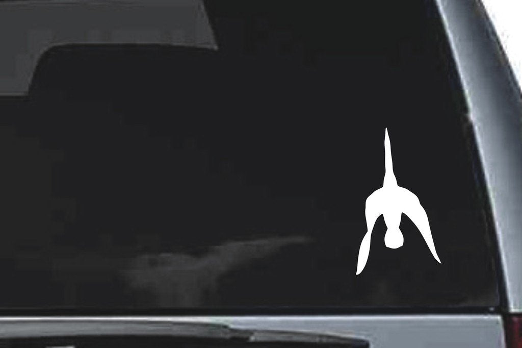 Picniva Whooping Crane Sty5 Vinyl Car Window Decal, Approx 5 in