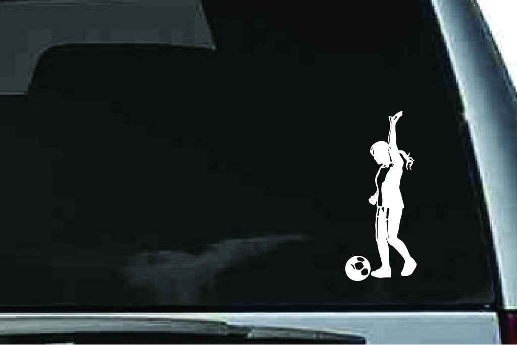 Picniva Soccer Girl Sty47 Vinyl Car Window Decal, Approx 5 in
