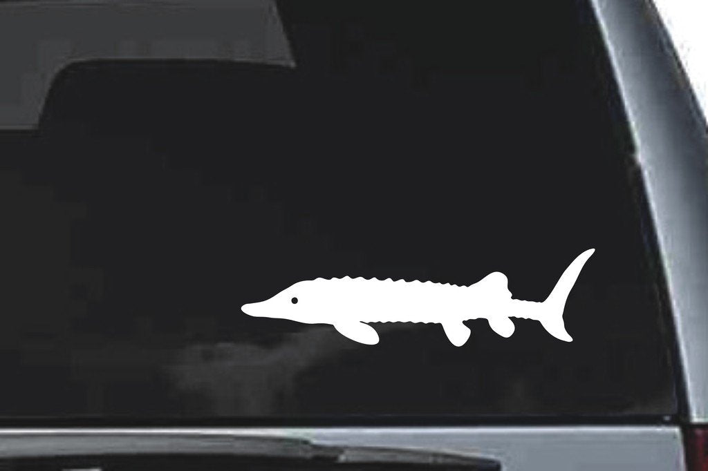 Picniva Sturgeon Sty1 Vinyl Car Window Decal, Approx 5 in