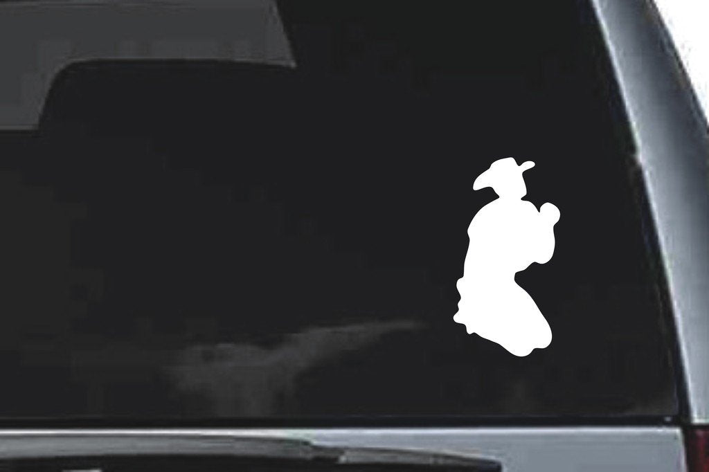 Picniva Cowboy Sty2a Vinyl Car Window Decal, Approx 5 in