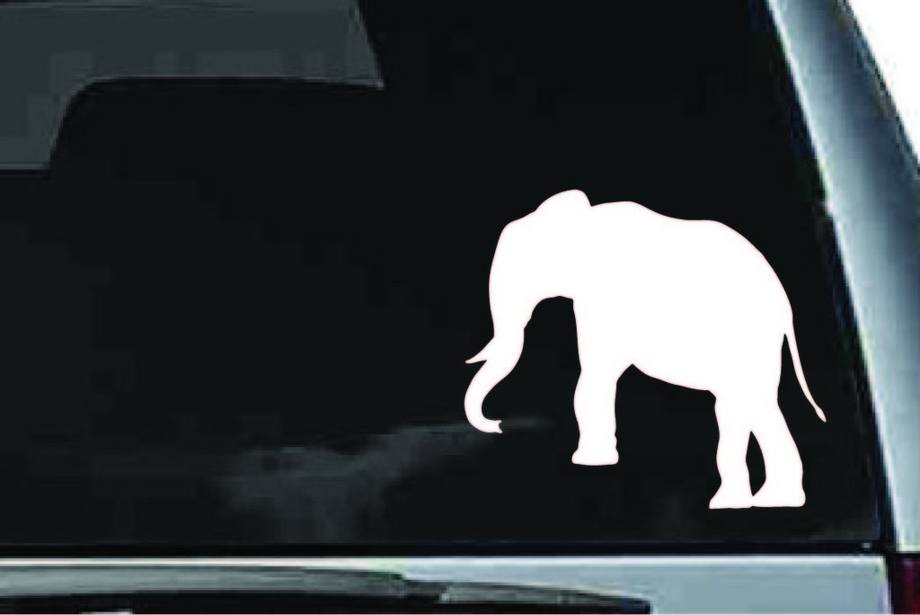 Picniva Elephant Sty9 Vinyl Car Window Decal, Approx 5 in