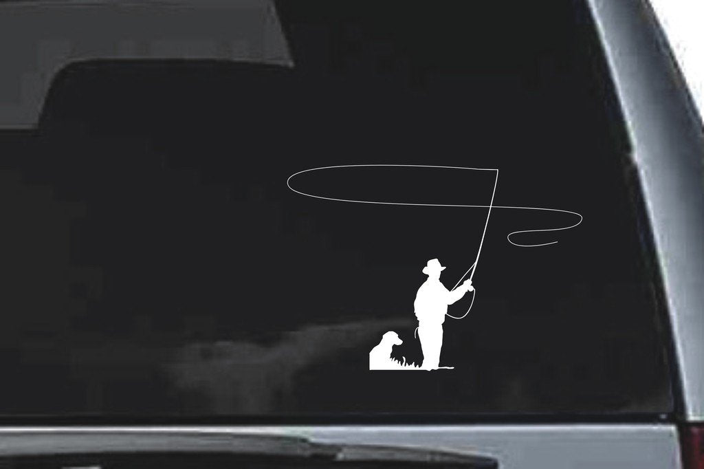 Picniva Fly Fishing Sty19 Vinyl Car Window Decal, Approx 5 in