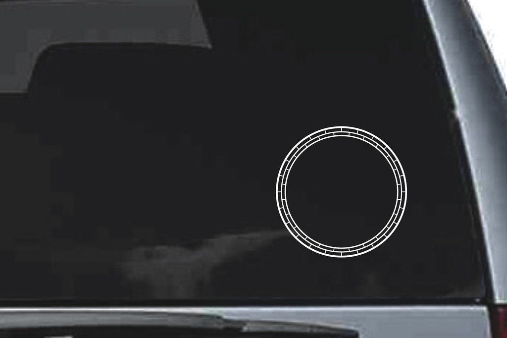 Picniva Double Circle Outline Sty91 Vinyl Car Window Decal, Approx 5 in