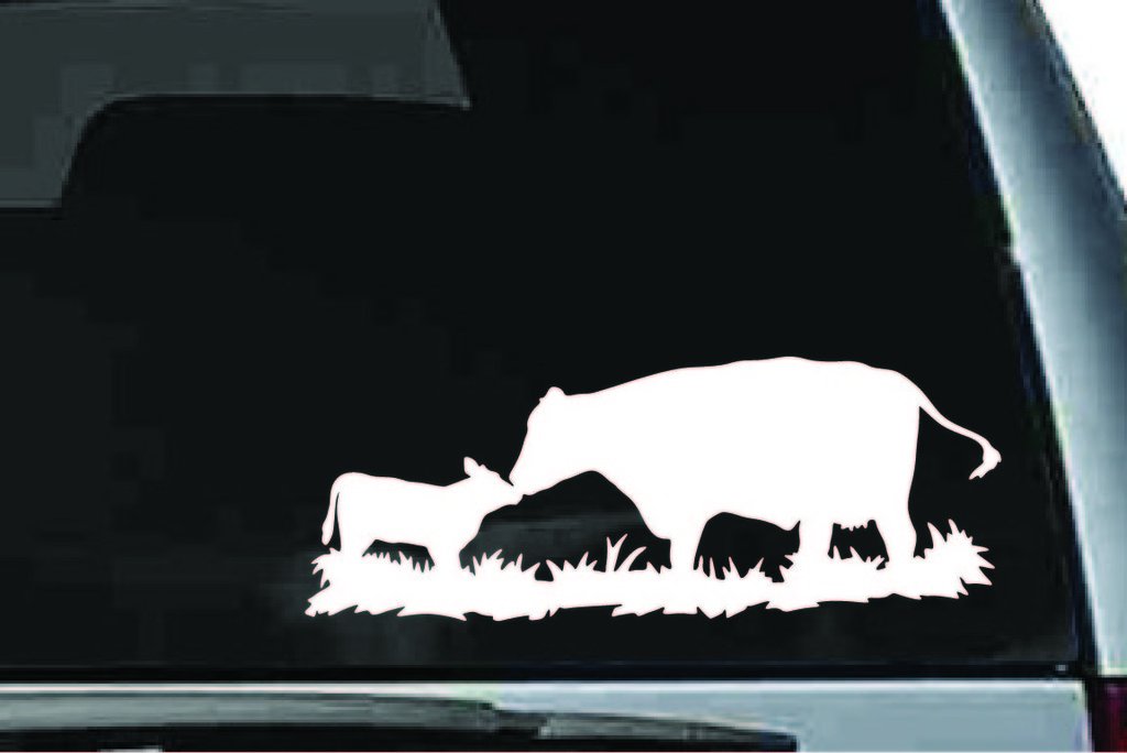 Picniva Cow Sty77 Vinyl Car Window Decal, Approx 5 in
