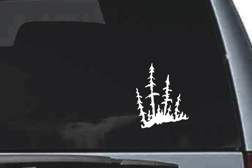 Picniva Trees Sty1 Vinyl Car Window Decal, Approx 5 in