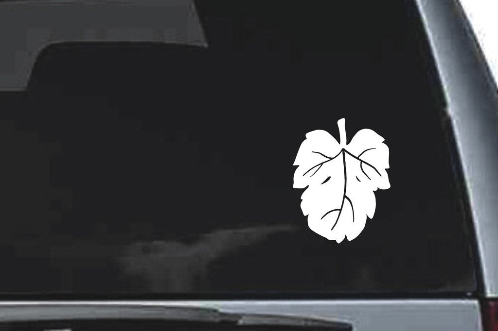 Picniva Veined Vine Leaf Design115 Vinyl Car Window Decal, Approx 5 in