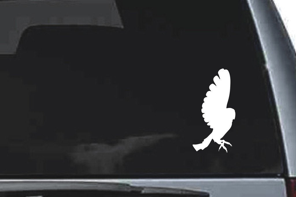 Picniva Barn Owl Styl4 Vinyl Car Window Decal, Approx 5 in