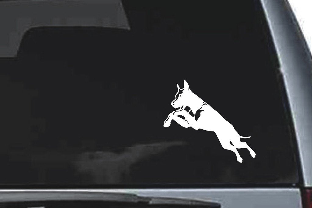 Picniva Doberman Dog Sty3 Vinyl Car Window Decal, Approx 5 in