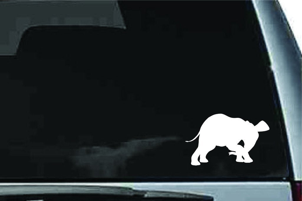 Picniva Elephant Baby Sty9 Vinyl Car Window Decal, Approx 5 in