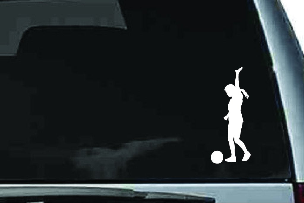 Picniva Soccer Girl Sty47a Vinyl Car Window Decal, Approx 5 in