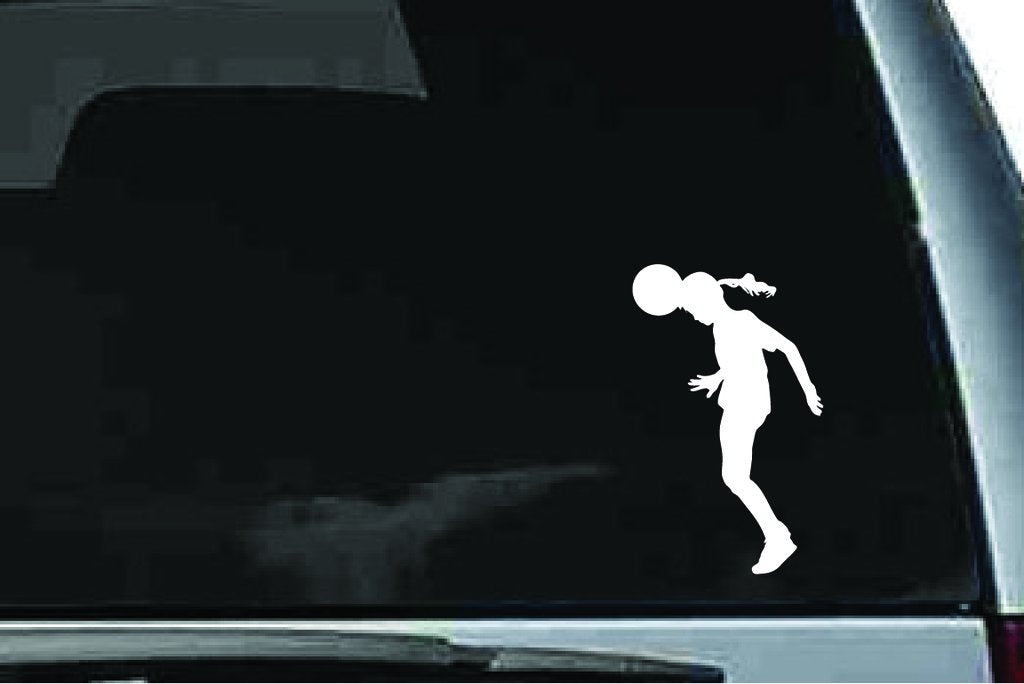 Picniva Soccer Girl Sty41a Vinyl Car Window Decal, Approx 5 in