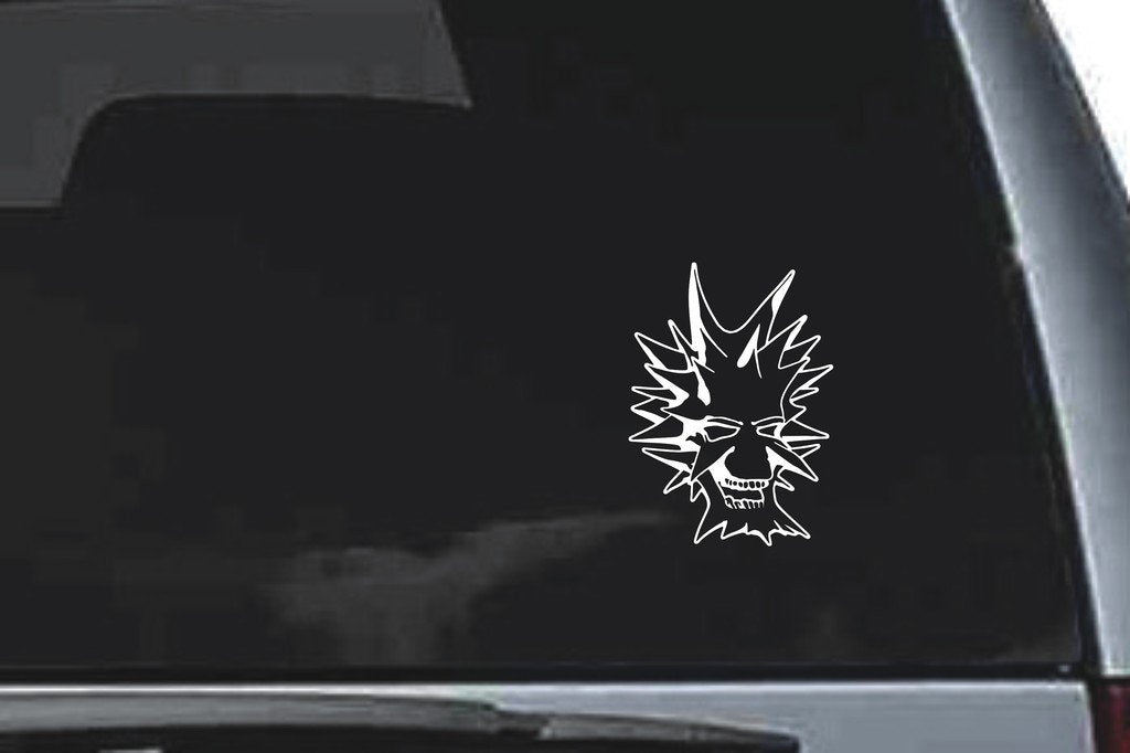 Picniva Skull Sty24 Vinyl Car Window Decal, Approx 5 in
