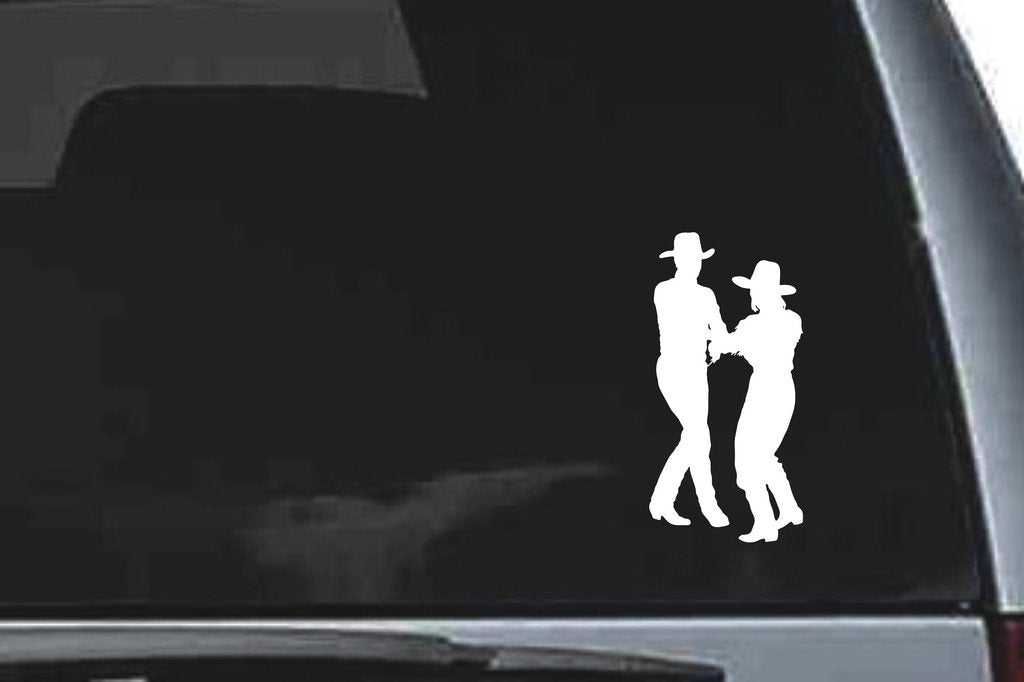 Picniva Square Dance Sty2a Vinyl Car Window Decal, Approx 5 in