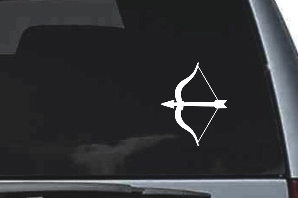Picniva Cupid Bow Arrow Sty2 Vinyl Car Window Decal, Approx 5 in