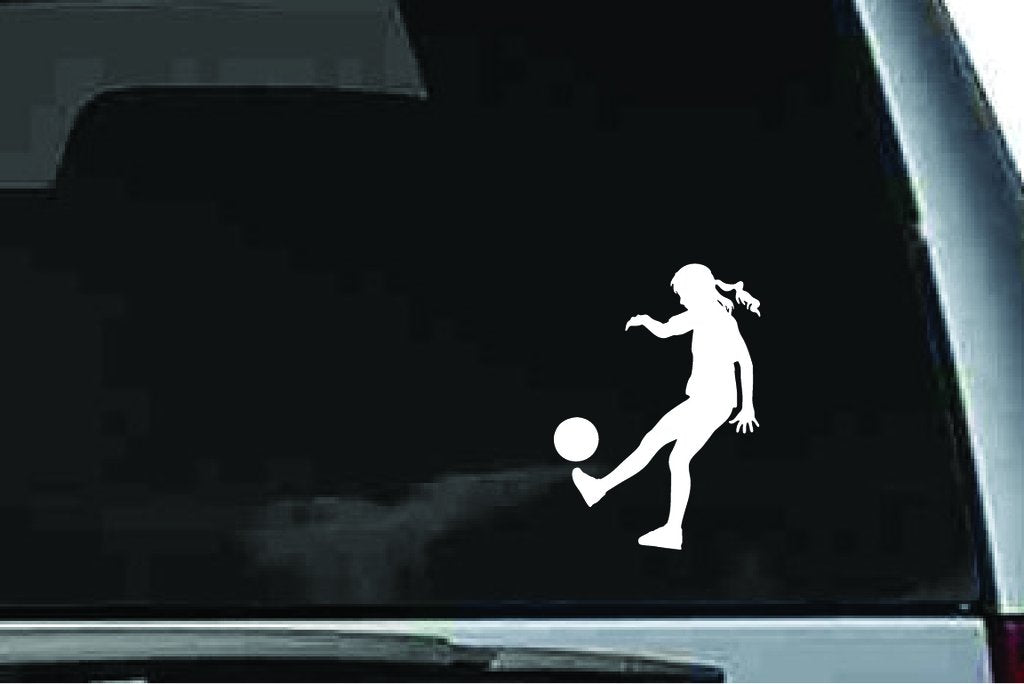 Picniva Soccer Girl Sty40a Vinyl Car Window Decal, Approx 5 in