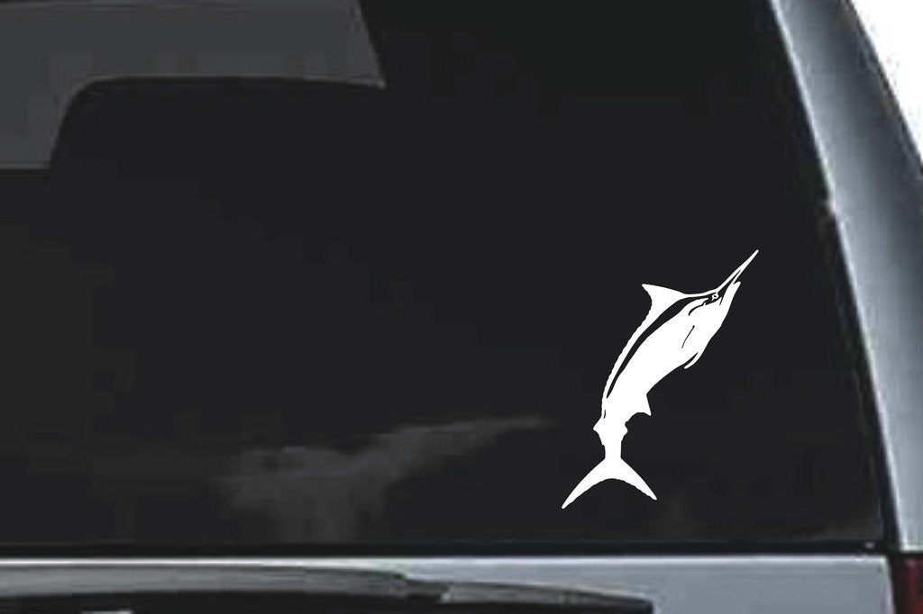 Picniva Marlin Sty3 Vinyl Car Window Decal, Approx 5 in