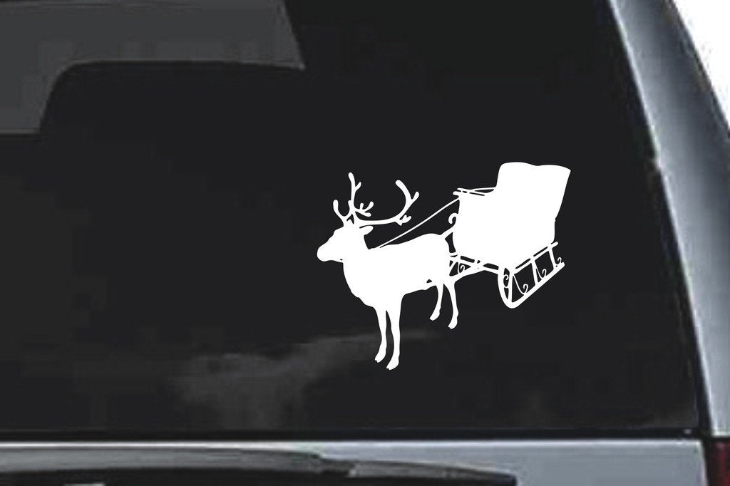 Picniva Reindeer Sty2a Vinyl Car Window Decal, Approx 5 in