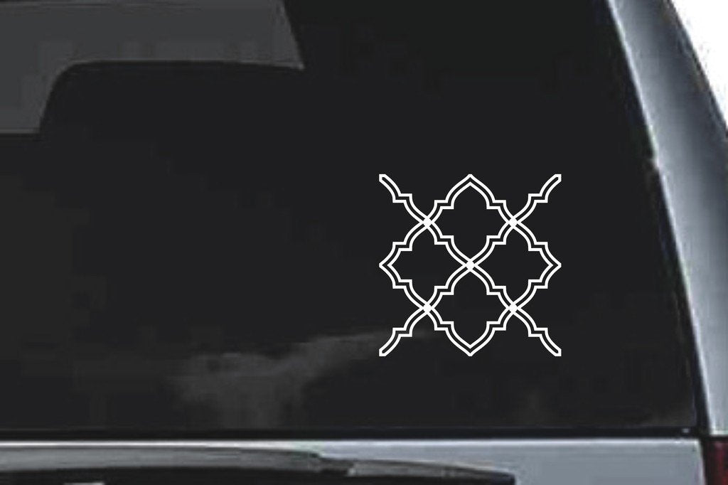 Picniva Linked Diamond Lattice Sty70 Vinyl Car Window Decal, Approx 5 in