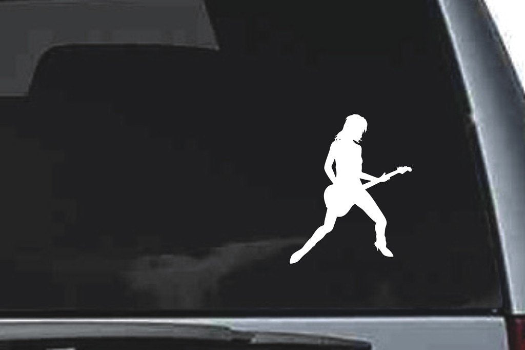 Picniva Guitar Sty2 Vinyl Car Window Decal, Approx 5 in