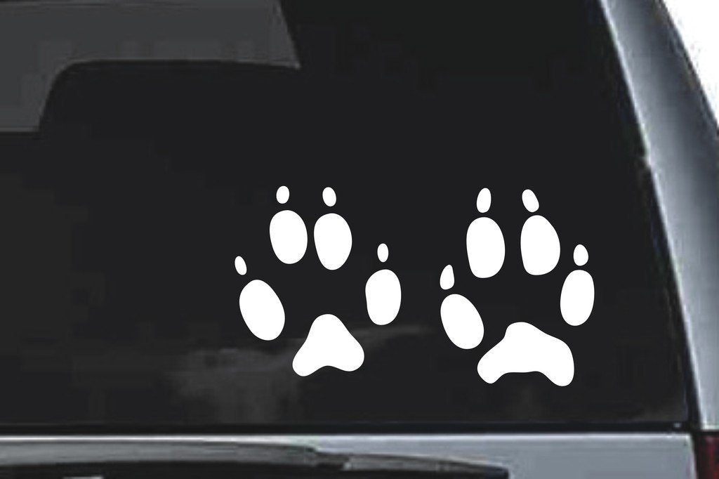 Picniva Fox Track Vinyl Car Window Decal, Approx 5 in