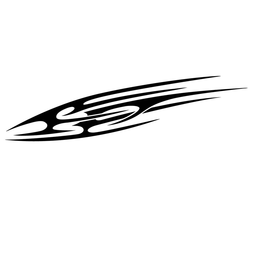 Picniva Long Tribal Swoosh Vinyl Car Body Side Decals, Two Pack