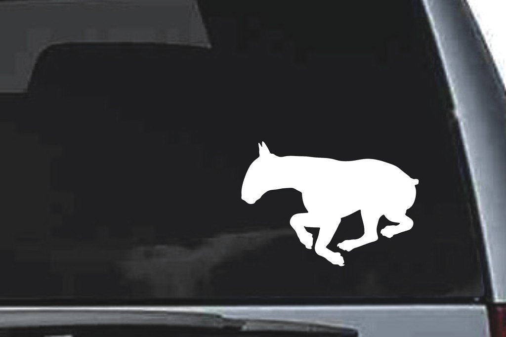 Picniva Bull Terrier Dog Sty3 Vinyl Car Window Decal, Approx 5 in