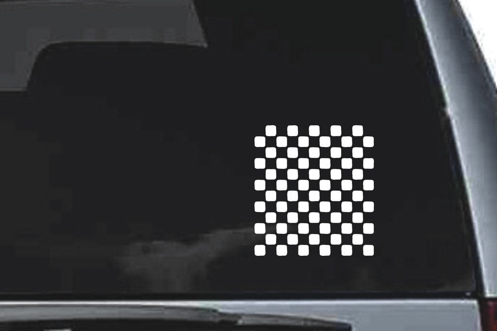 Picniva Checkerboard Grid Sty31 Vinyl Car Window Decal, Approx 5 in