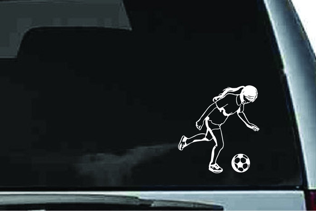 Picniva Soccer Girl Sty38 Vinyl Car Window Decal, Approx 5 in