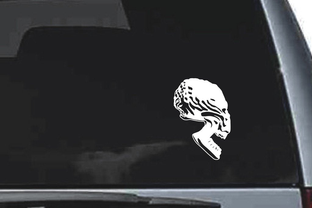 Picniva Skull Sty9 Vinyl Car Window Decal, Approx 5 in