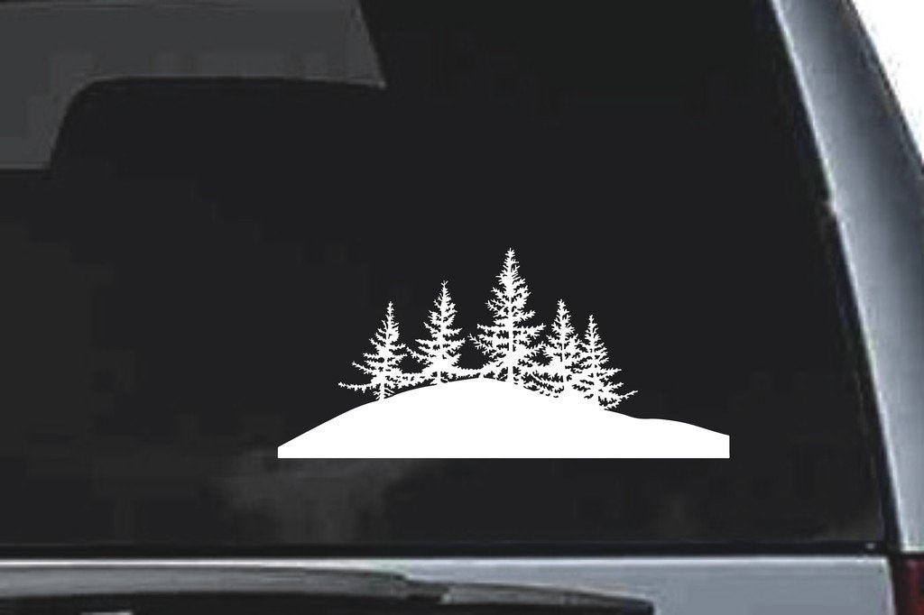 Picniva Treeline Sty7 Vinyl Car Window Decal, Approx 5 in