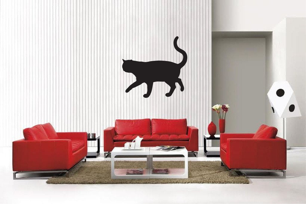 Picniva Matte Black Exotic Shorthair Style 3 Vinyl Wall Decal Feline Decor