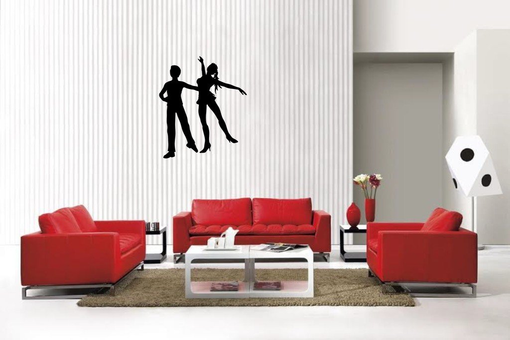Picniva Matte Black Dancing Style 40 Vinyl Wall Decal Music Dance Decor