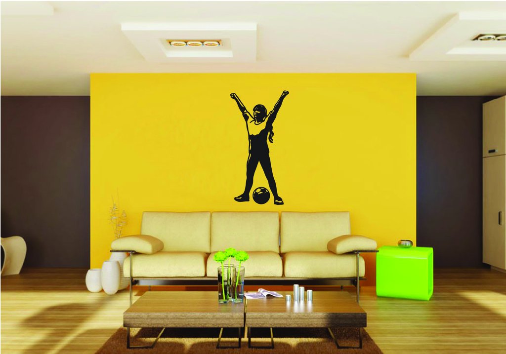 Picniva Soccer Girl Style 48 Removable Vinyl Wall Decal