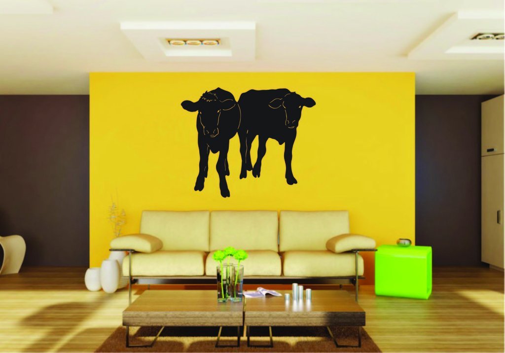 Picniva Cow Sty38 Vinyl Wall Decal, Approx 22 x 17.72 in, Removable