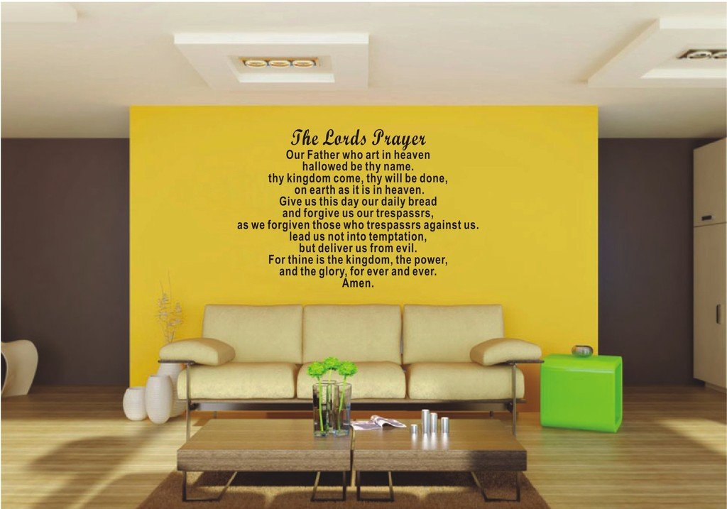 Picniva The Lords Prayer Quote Vinyl Wall Decal, Approx 22 x 14.45 in