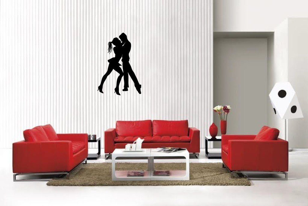 Picniva Matte Black Dancing Style 51 Vinyl Wall Decal Music Dance Decor