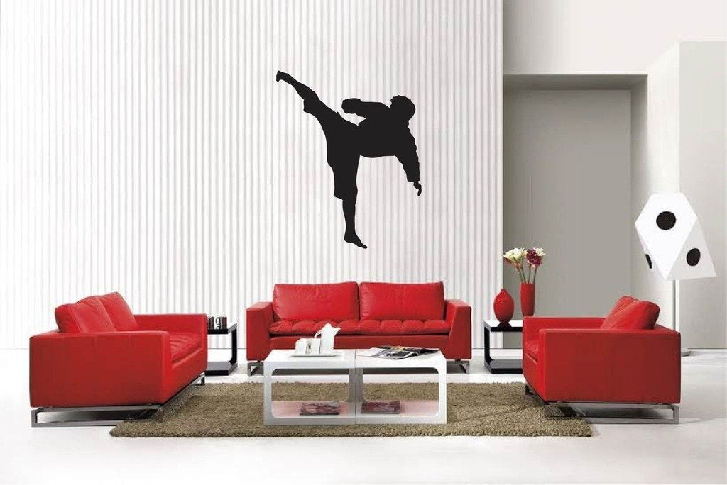 Picniva Matte Black Martial Arts Style 223 Vinyl Wall Decal Sports Decor