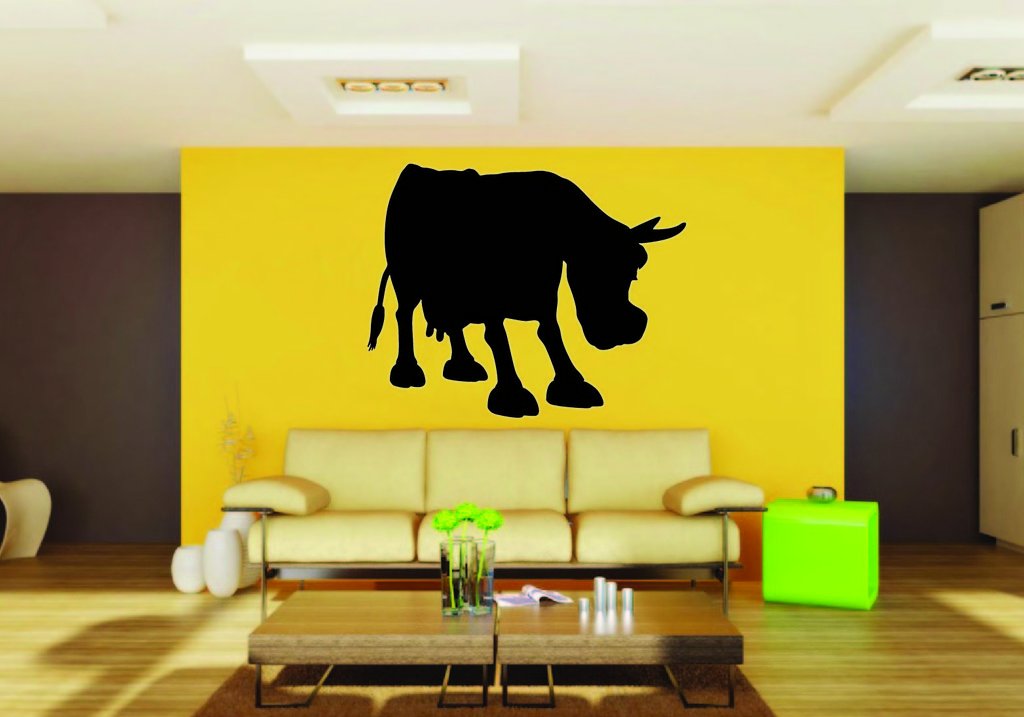 Picniva Cow Sty10a Vinyl Wall Decal, Approx 22 x 17.6 in, Removable