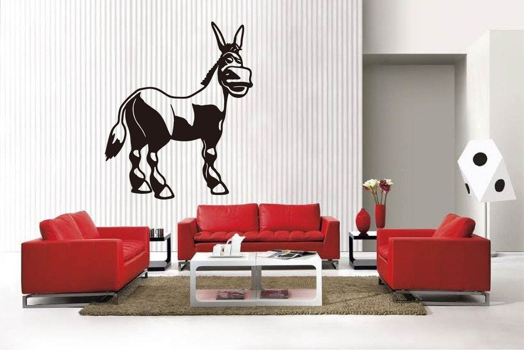 Picniva Donkey Style 5 Vinyl Wall Decal, Matte Black, 22 x 26.4 in